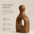 AVOLTT halo solid wood sculpture in a three-quarter view showing its rounded top and circular opening